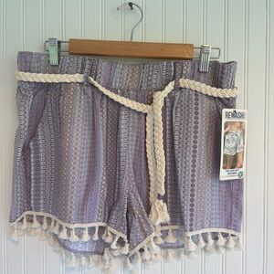 Rewash Boho Tassel Beach Shorts L